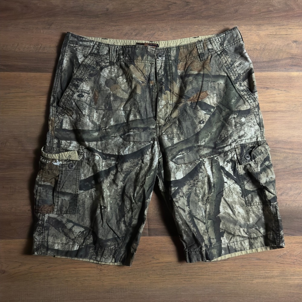 Wear First Men Mossy Oak Break Up Infinity Camo Cargo Shorts Size 38 Green Brown